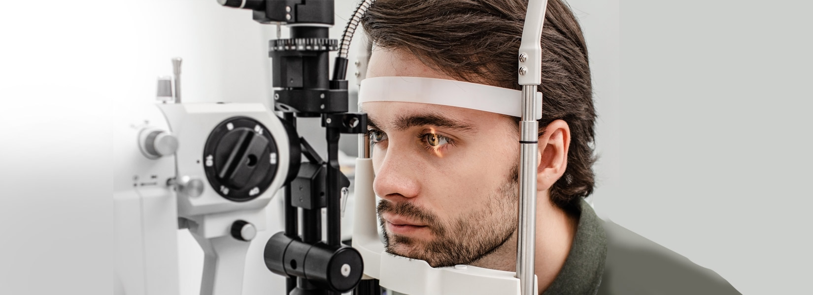 young man during eye exam in Garland